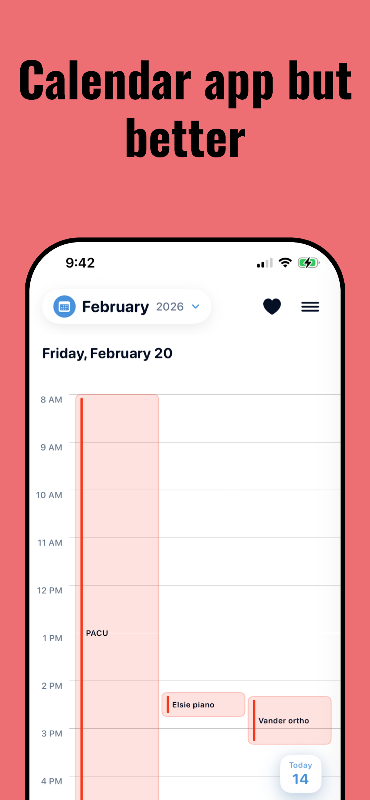 Calendar Call - Full calendar day view